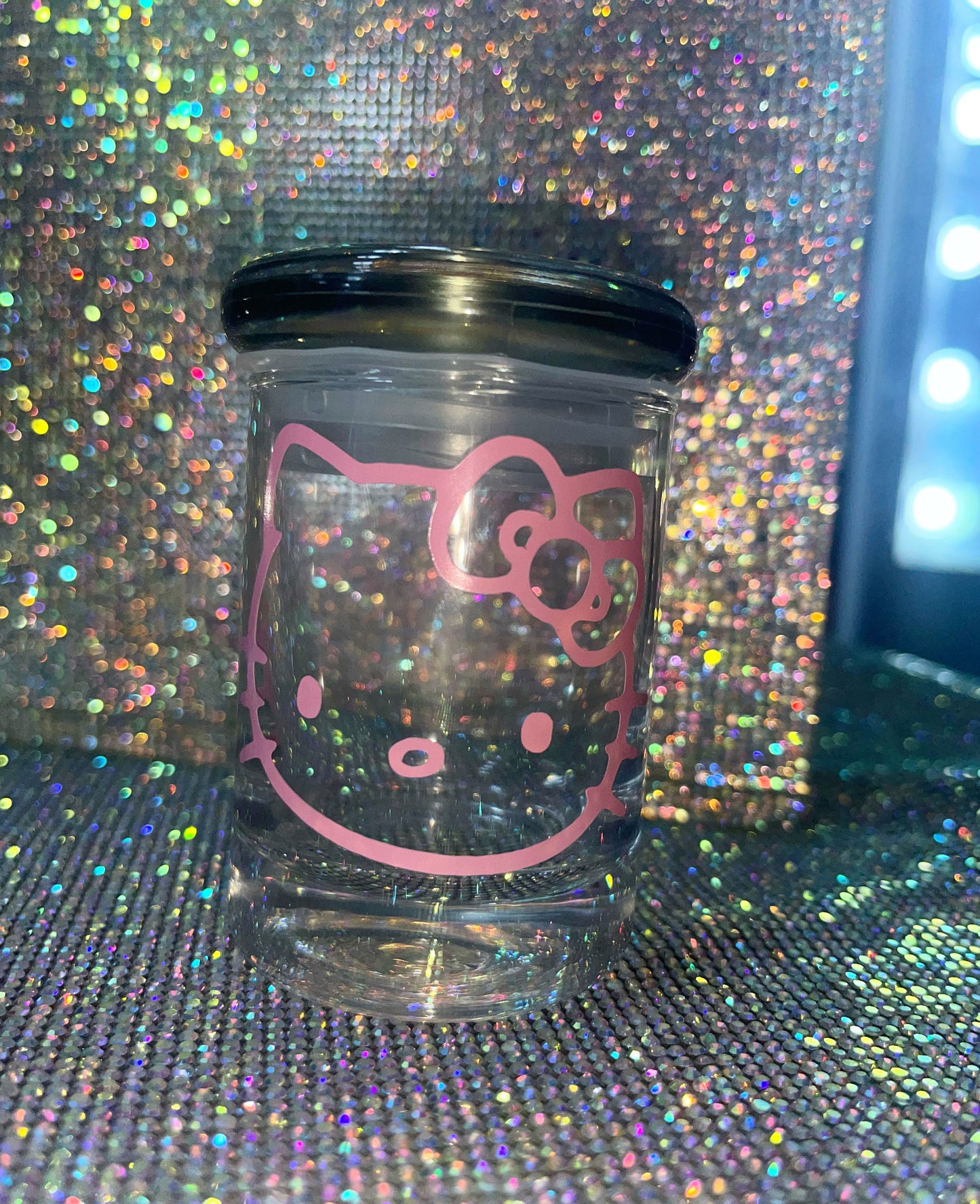 Pink kitty stash jar