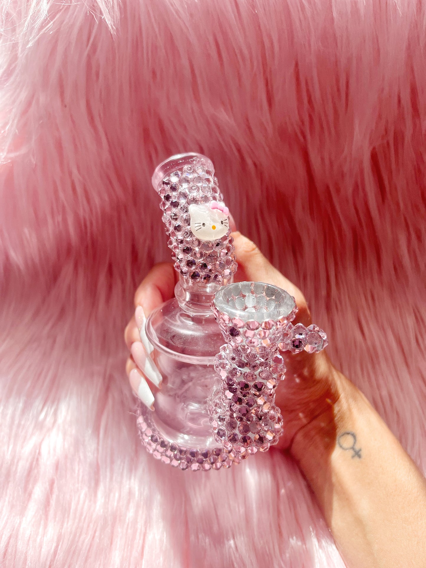 Light pink mini bling vase