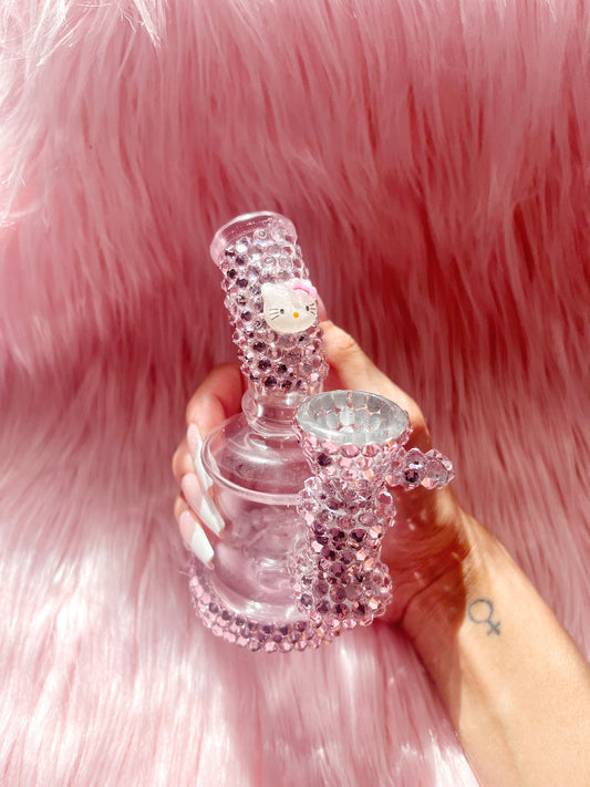 Light pink mini bling vase